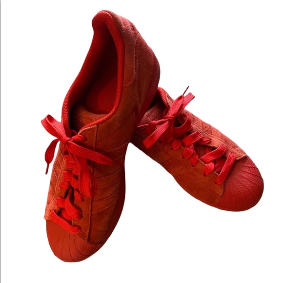 red suede shell toe adidas